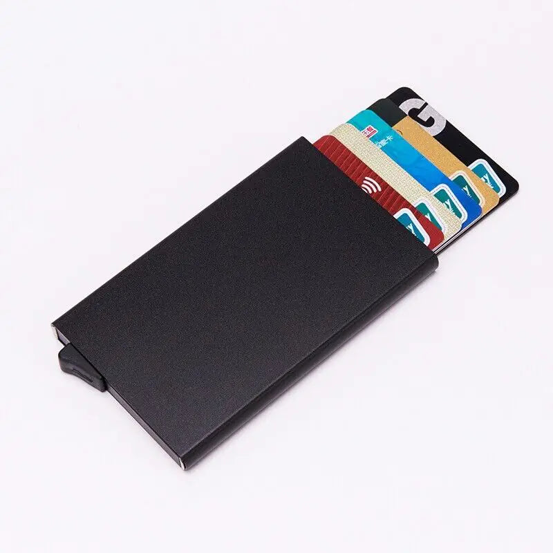 Herre RFID Blocking Slim Money Clip Carbon Fiber Lommebok ID Kredittkortholder Ny