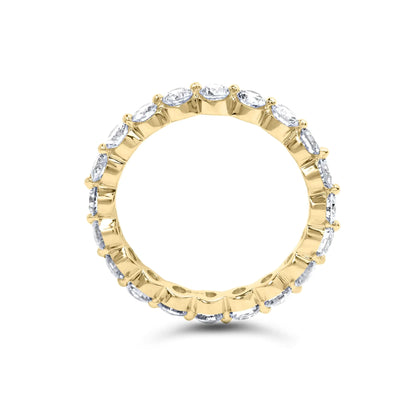 14K kollase kullaga 2.0 Cttw 2 haru komplektiga teemantsõrmus Eternity Band (SI1-SI2 Clarity, IJ Color)