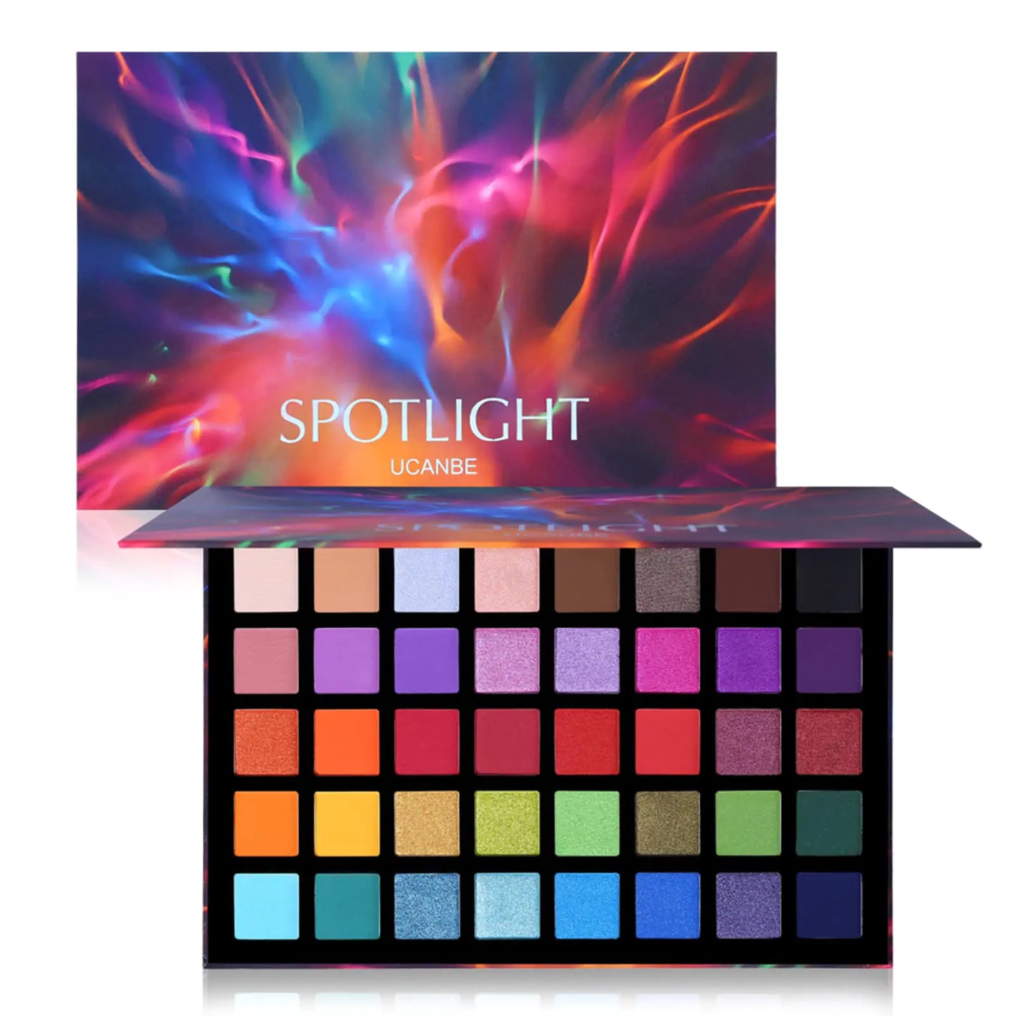 UCANBE Spotlight Eyeshadow Palette Professional 40 Color Eye Shadow Matt Shimmer Makeup Pall Høypigmentert fargerikt pulver Langvarig vanntett øyenskyggepalett A