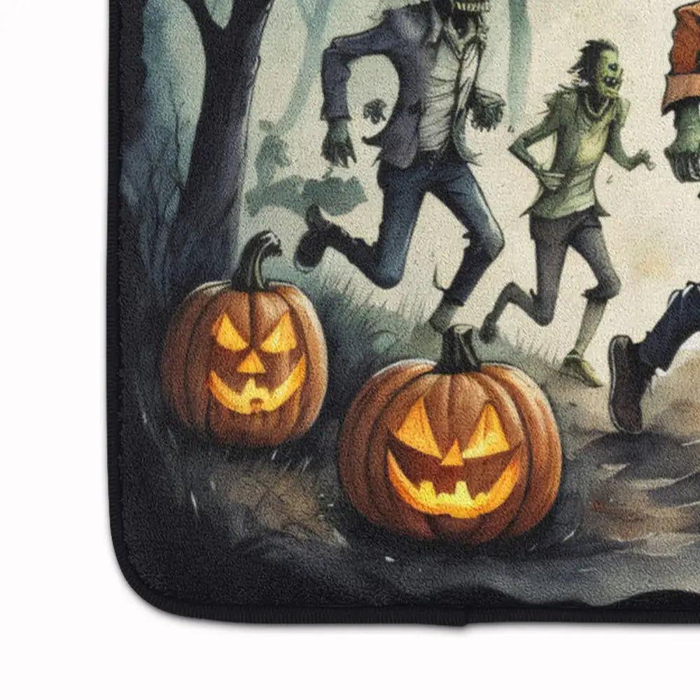 Zombies Spooky Halloween Memory Foam Kitchen Mat