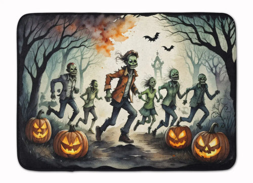 Zombies Spooky Halloween Memory Foam Kitchen Mat