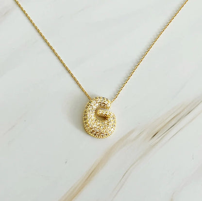 Crystal Bubble Initial Necklace