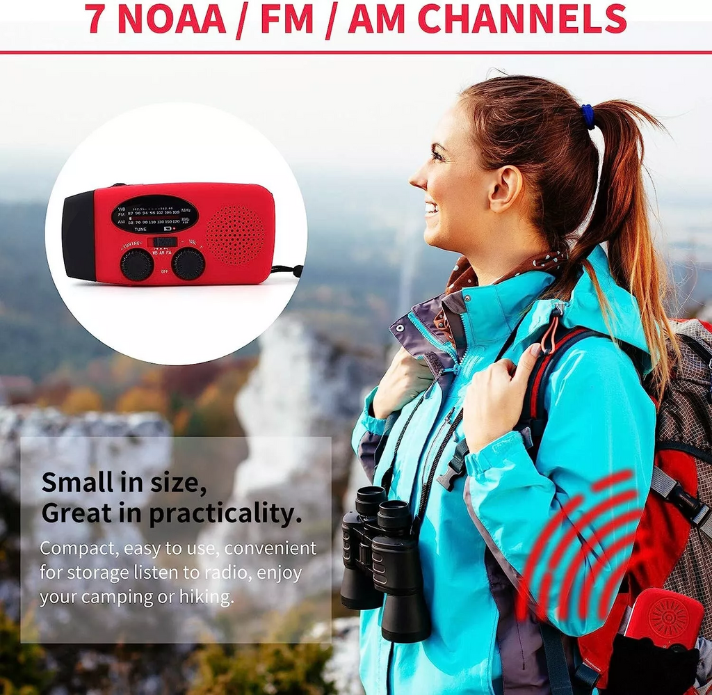 US | Crank & Solar Emergency Radio 1000mAh Power Bank