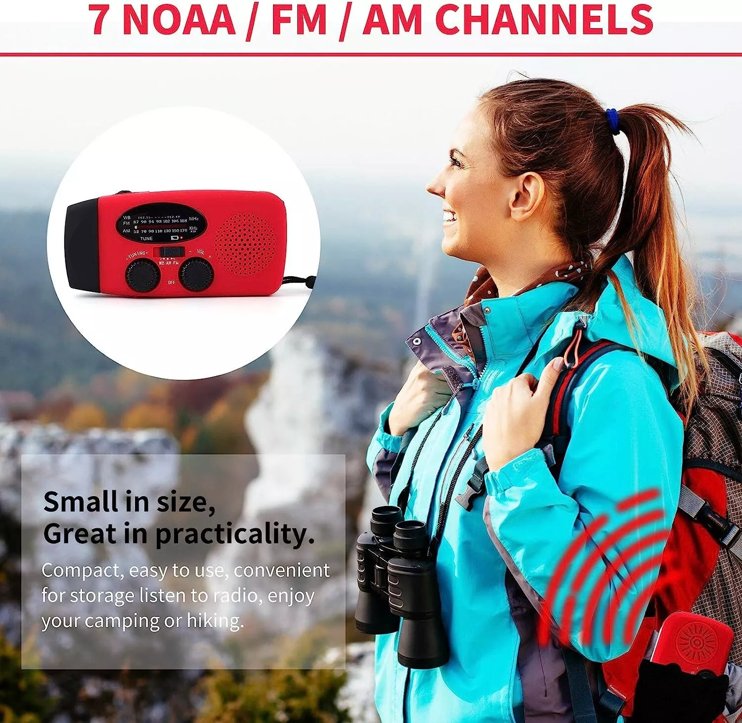 US | Crank & Solar Emergency Radio 1000mAh Power Bank
