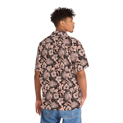 Camisa hawaiana floral rosa para hombre