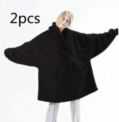 Comfortable Loose Double-Sided Fleece Thicker Wearable Blanket