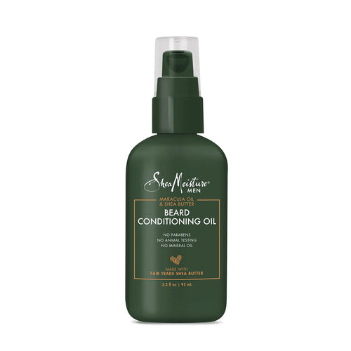 Aceite acondicionador para barba SheaMoisture para una barba completa. Aceite de maracuyá y manteca de karité para hidratar y suavizar. 3.2 oz.