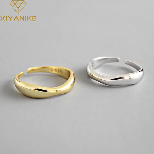 XIYANIKE Silver Color  Irregular Wave Rings