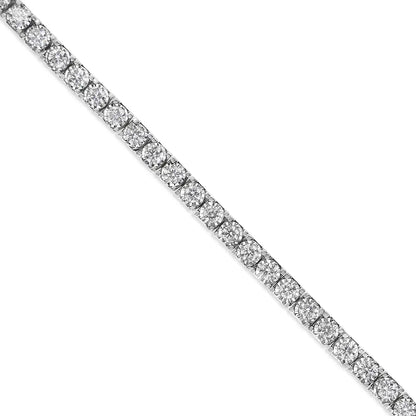 14K hvitt gull 2.0 Cttw Mirakelsett Rundkuttet Lab Grown Diamond Illusion 7" tennisarmbånd (FG Color, VS2-SI1 Clarity)