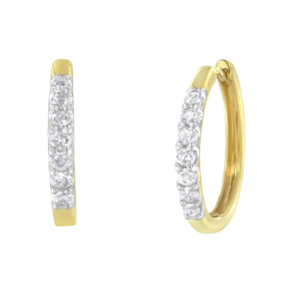 Aros de diamantes en oro amarillo de 10 quilates (1/2 ct, color IJ, claridad I2-I3)