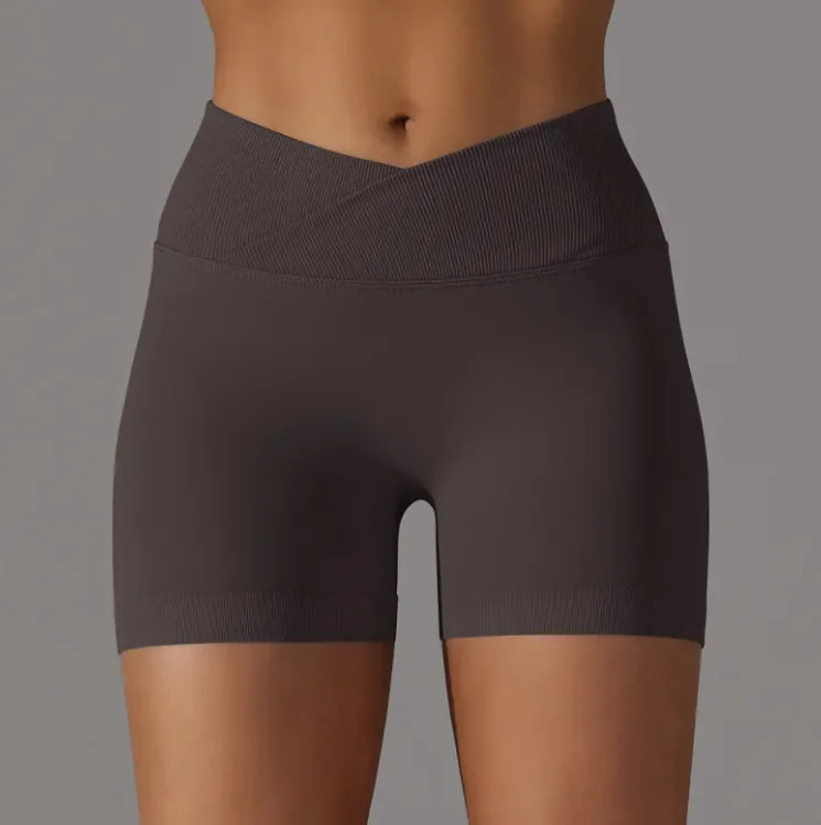 Pantalones cortos sencillos de cintura alta para mujer