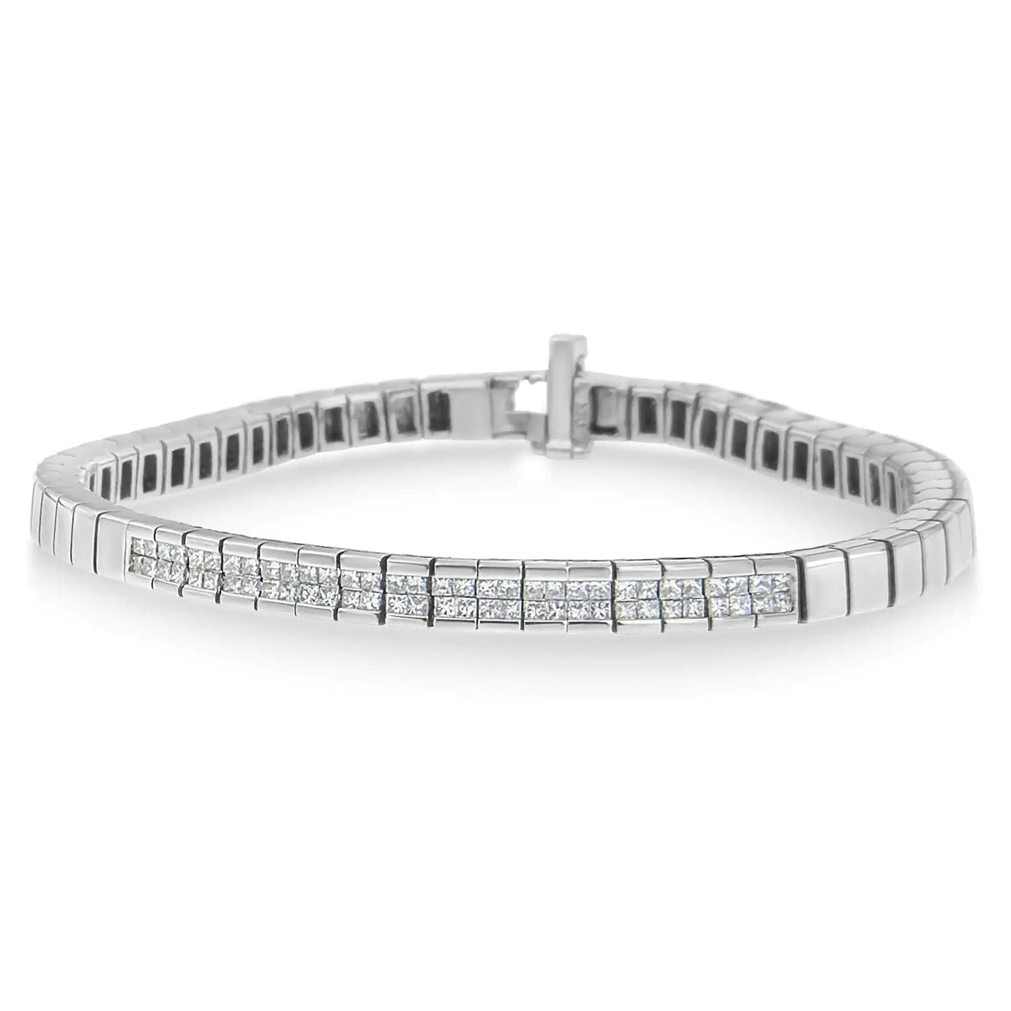 14K hvitt gull Princess Cut diamantarmbånd (1,00 cttw, HI Color, SI1-SI2 Clarity)