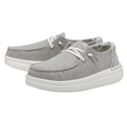 Hey Dude Women's Wendy Linen | Women’s Shoes | Women’s Lace Up Loafers | Comfortable & Light-Weight 10 Lunar Rock