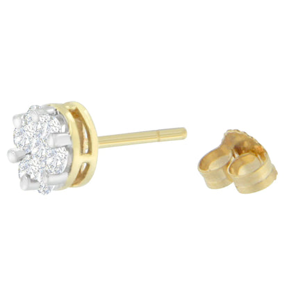 14K Yellow Gold Round-cut Diamond Earrings (1 cttw, I-J Color, SI1-SI2 Clarity)