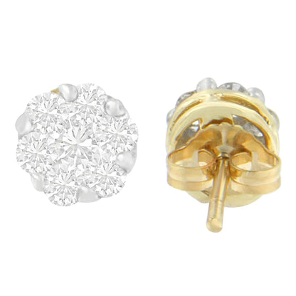 14K Yellow Gold Round-cut Diamond Earrings (1 cttw, I-J Color, SI1-SI2 Clarity)