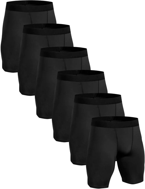 Compression lühikesed püksid Meeste Jõudlus Sport Treening Sportlik Jooksupesu Lühikesed püksid Spandex 6 Pack Black Small