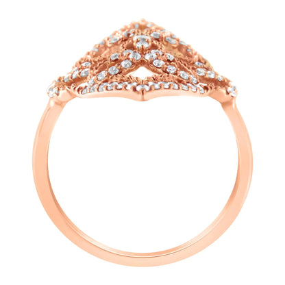 10K Rose Gold Diamond Cocktail Ring (1/2 Cttw, H-I Color, I1-I2 Clarity)