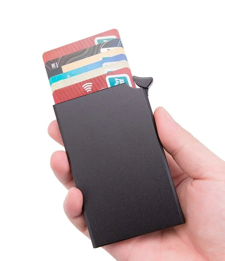 Herre RFID Blocking Slim Money Clip Carbon Fiber Lommebok ID Kredittkortholder Ny