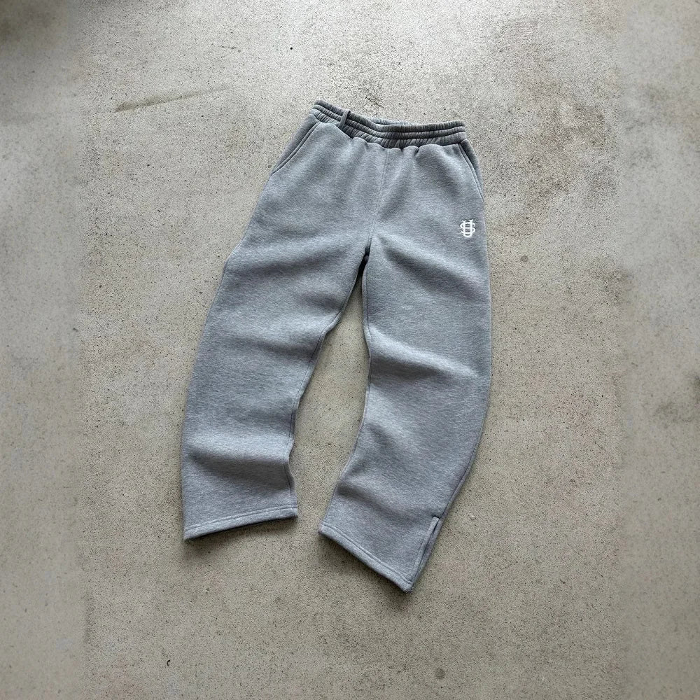 Solid Color Zipper Sweatpants