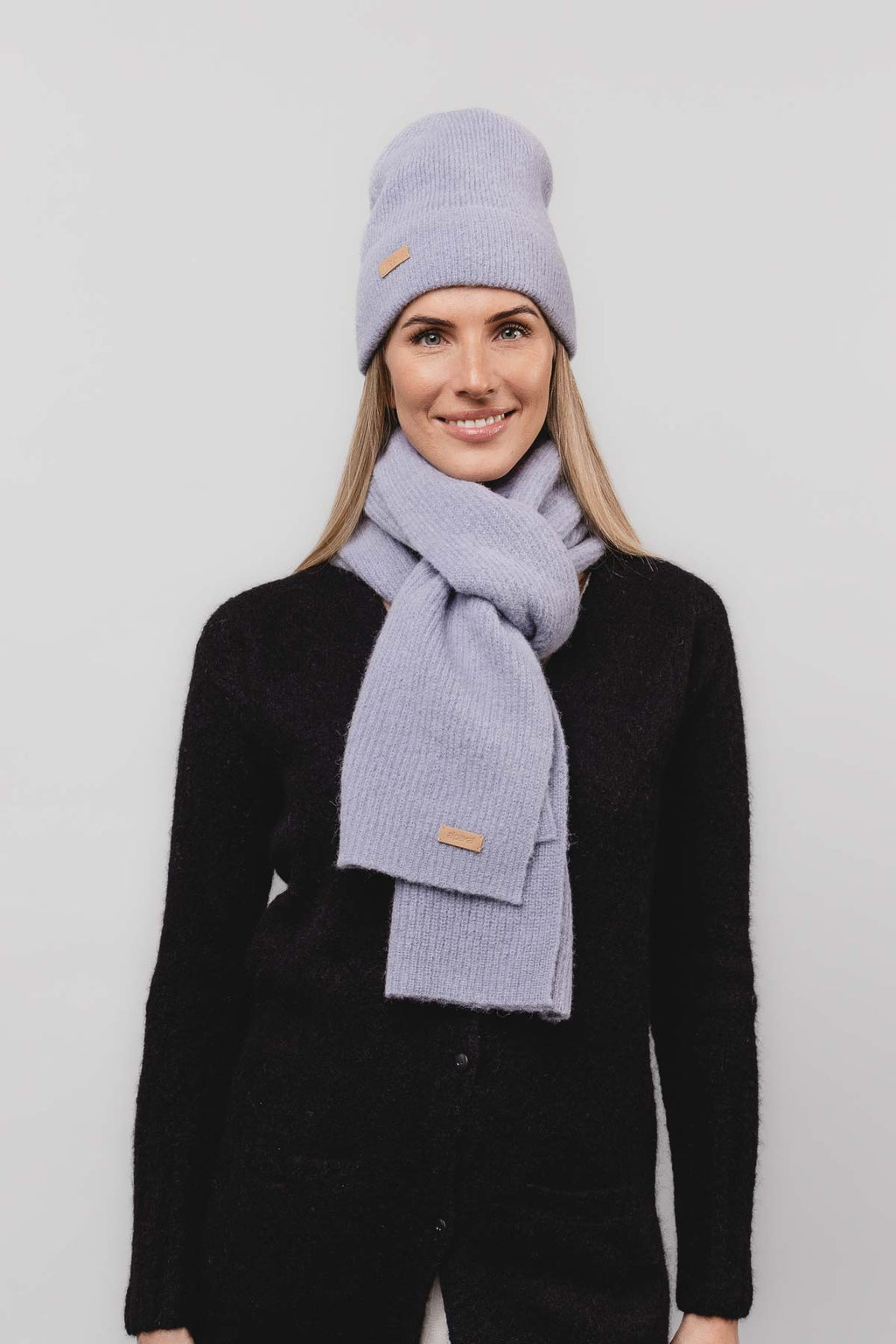 Natural Baby Alpaca and Merino Wool Light Fisherman's Rib Scarf