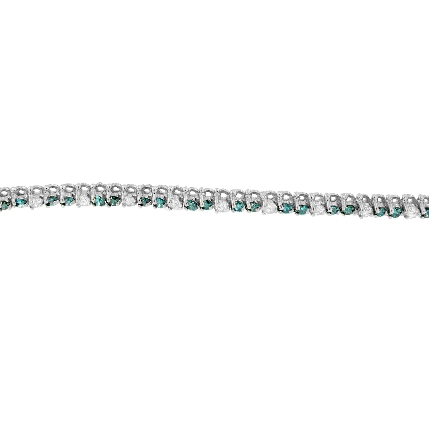 14K White Gold White And Treated Blue Diamond Bracelet (4 5/8 cttw, H-I Color, I1-I2 Clarity)