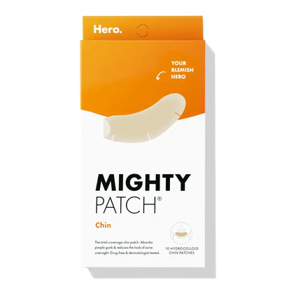 Parche para mentón Mighty Patch™ de Hero Cosmetics - Parche hidrocoloide extragrande contorneado para imperfecciones y granos - No irritante (10 unidades) (Paquete de 1)