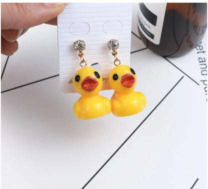 Yellow Duck Earrings