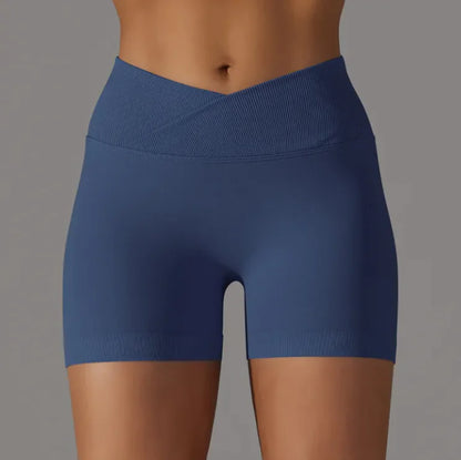 Pantalones cortos sencillos de cintura alta para mujer