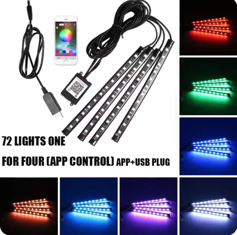 Luces de LED Controladas por Música para Pés de Carro