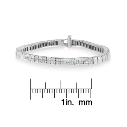 14K hvitt gull Princess Cut diamantarmbånd (1,00 cttw, HI Color, SI1-SI2 Clarity)