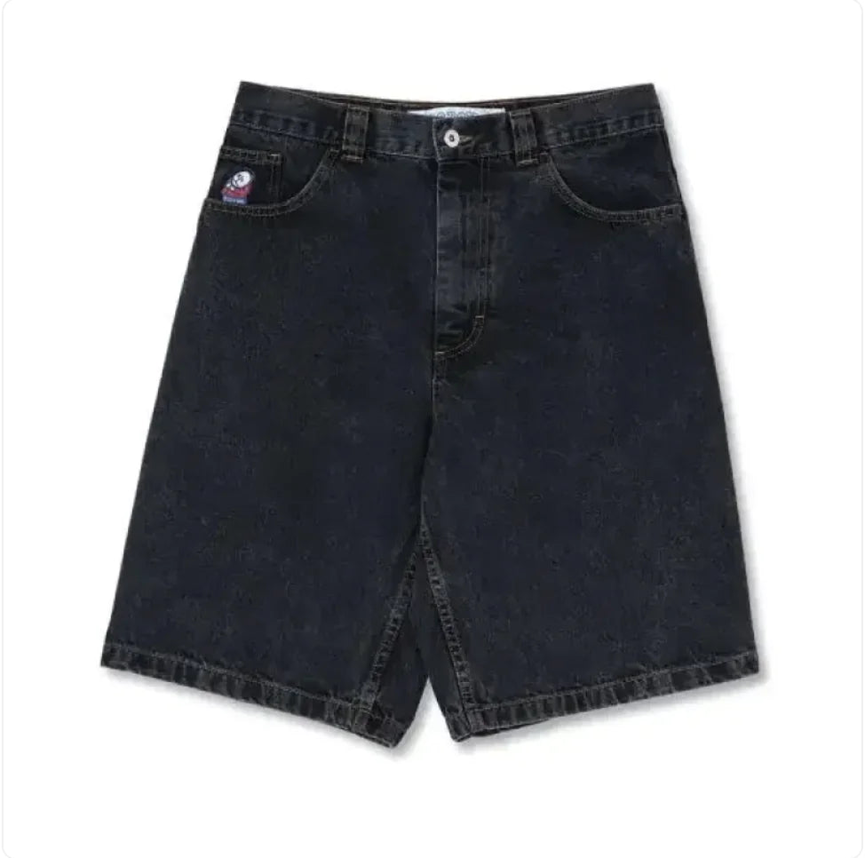 Tegneseriebrodert denimshorts