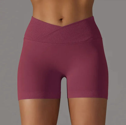 Pantalones cortos sencillos de cintura alta para mujer