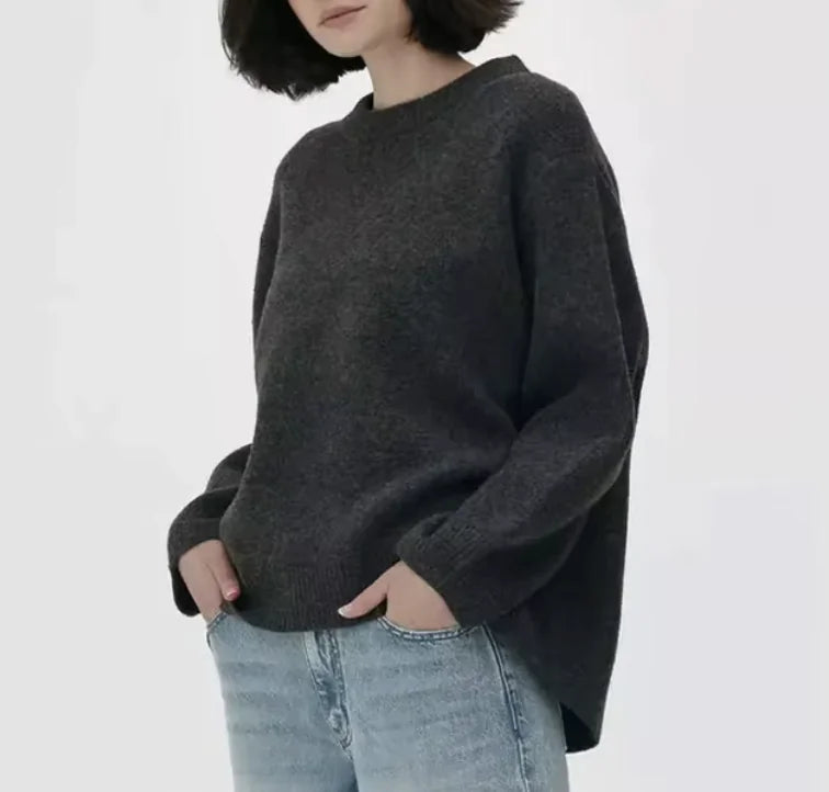 Women's Oversized Solid Long Sleeve Sweater