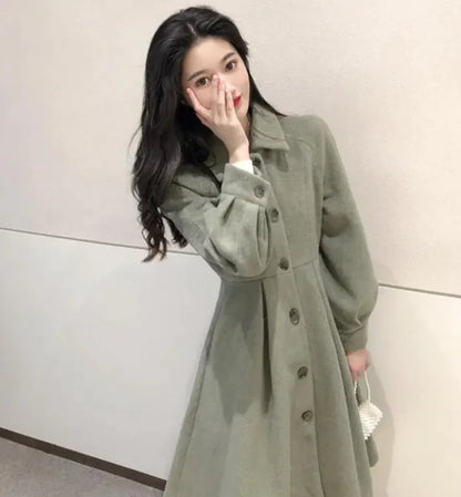 Women's Woolen Skirt Coat