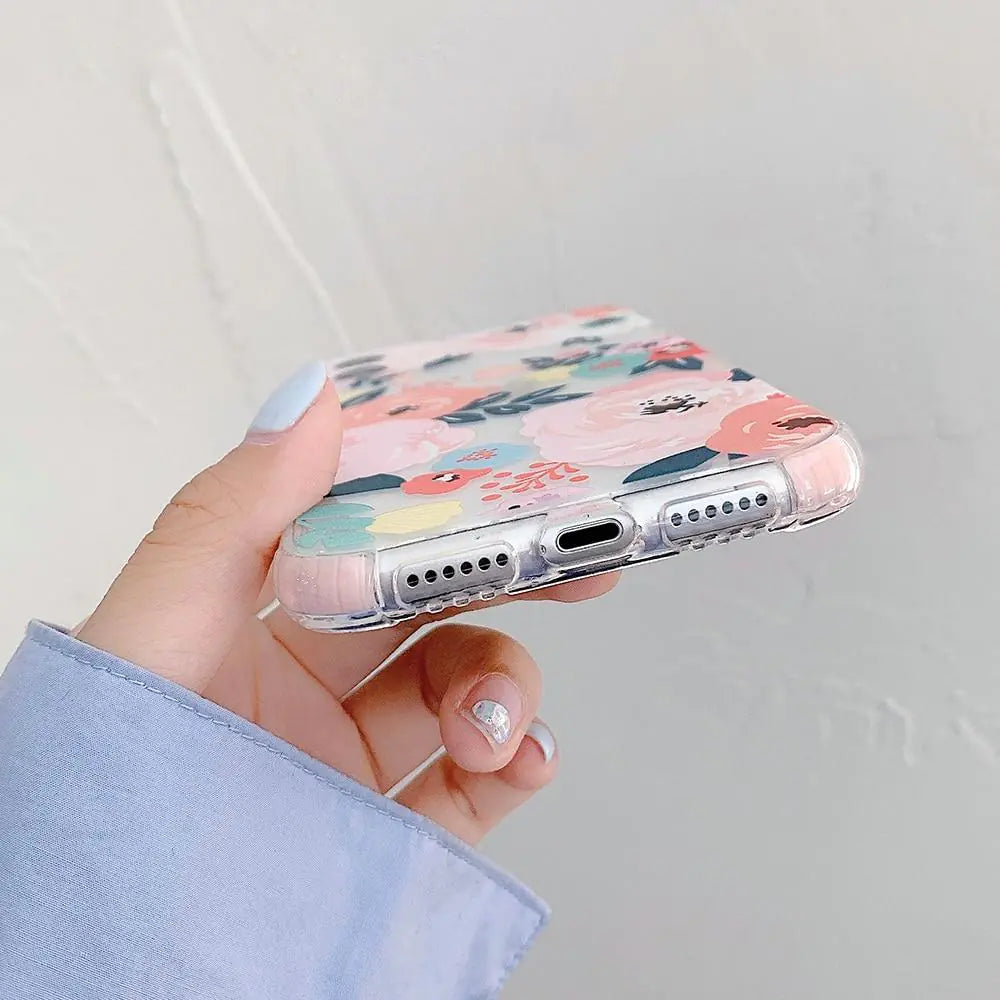 Funda para teléfono con diseño floral vibrante