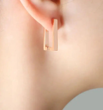 Pendientes geométricos de oro Terra