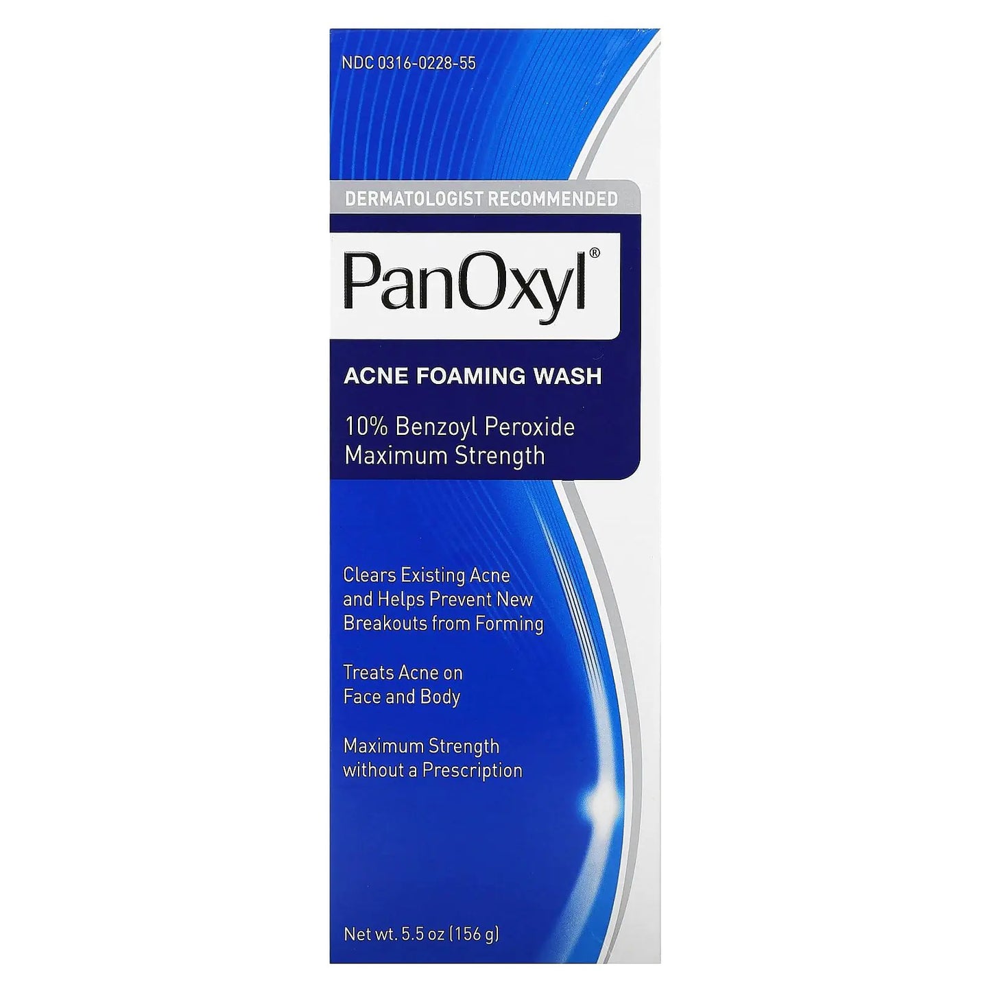 PanOxyl Acne vahutav pesuvahend bensoüülperoksiid 10% maksimaalse tugevusega antimikroobne aine, 5,5 untsi lõhnatu 5,5 untsi (1 tk)