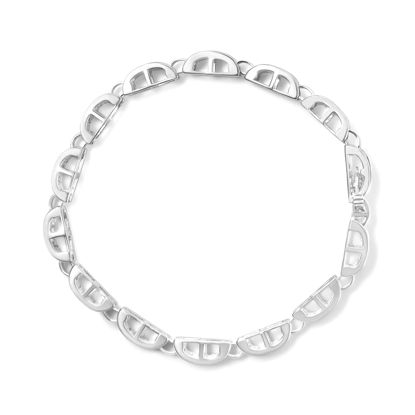 14K valge kullaga 3,0 Cttw nähtamatu komplekt Princess Cut Diamond Link ja pannal 7,25" tennisekäevõru (IJ värv, I1-I2 Clarity)