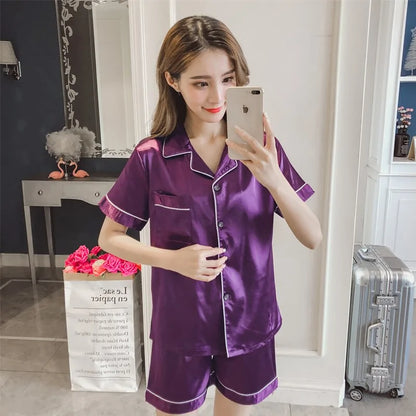 Kvinner Silk Satin Pyjamas