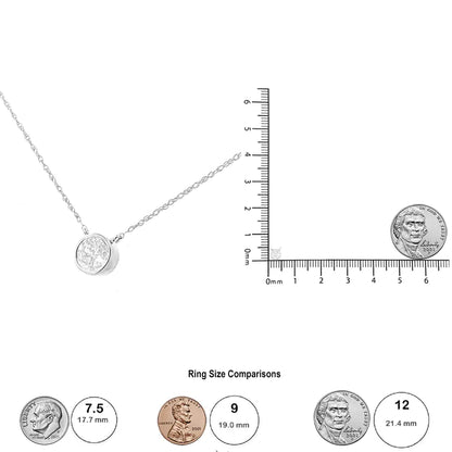 10K 白金 1/5 克拉圆形明亮式切割钻石现代镶边单石 16 英寸 - 18 英寸吊坠项链（HI 颜色，SI2-I1 净度）