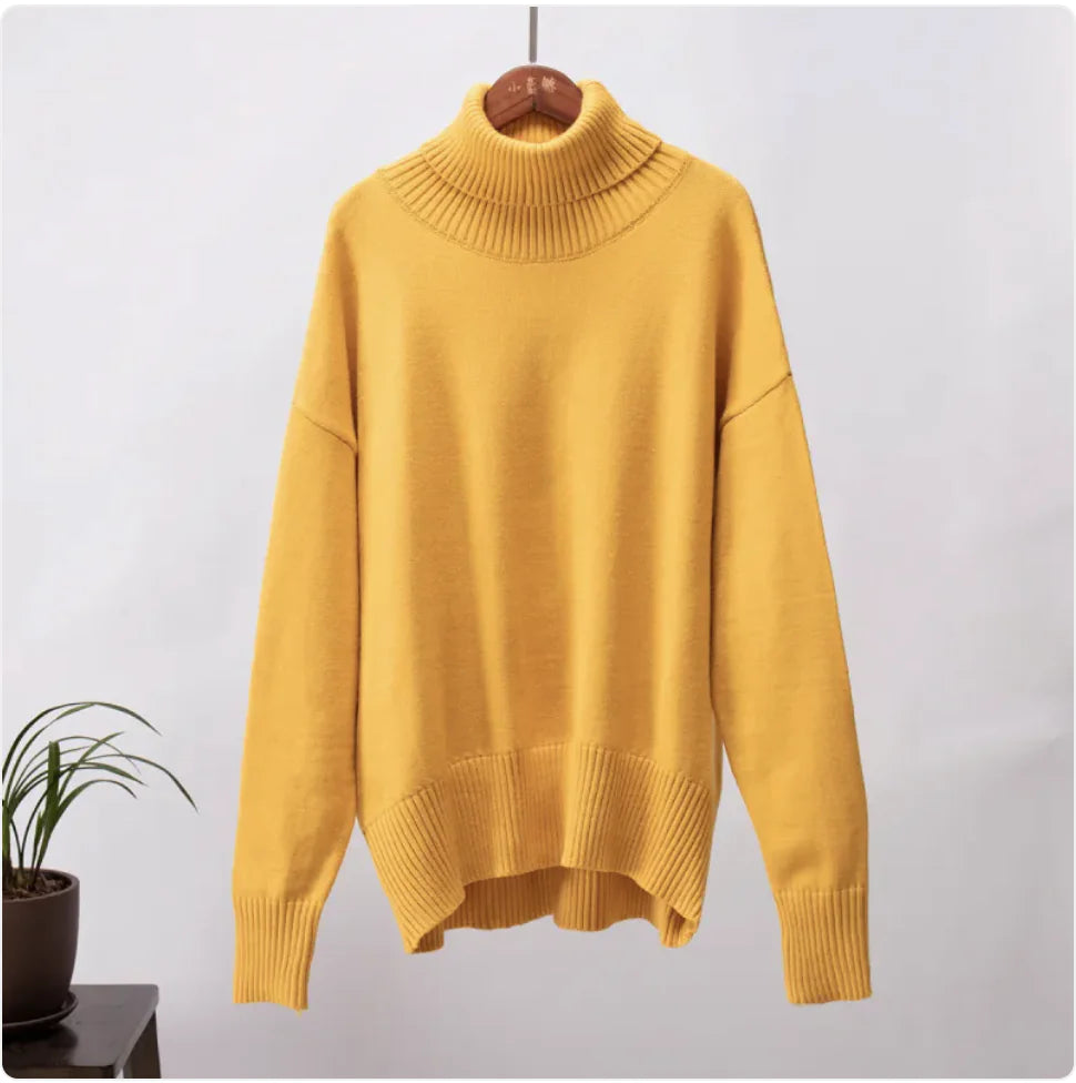 Women's Solid Color Turtleneck Sweater