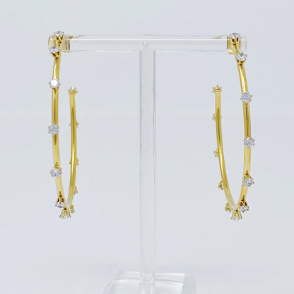 Slim & Jeweled Hoop Earrings