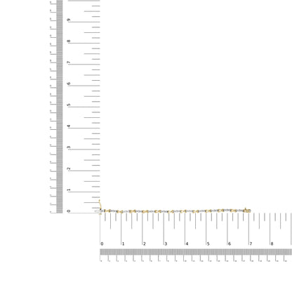 10K Two-Tone Gold 1/2 Cttw Diamond Alternating 3 Stone and X-Link 7" Bracelet (I-J Color, I2-I3 Clarity)