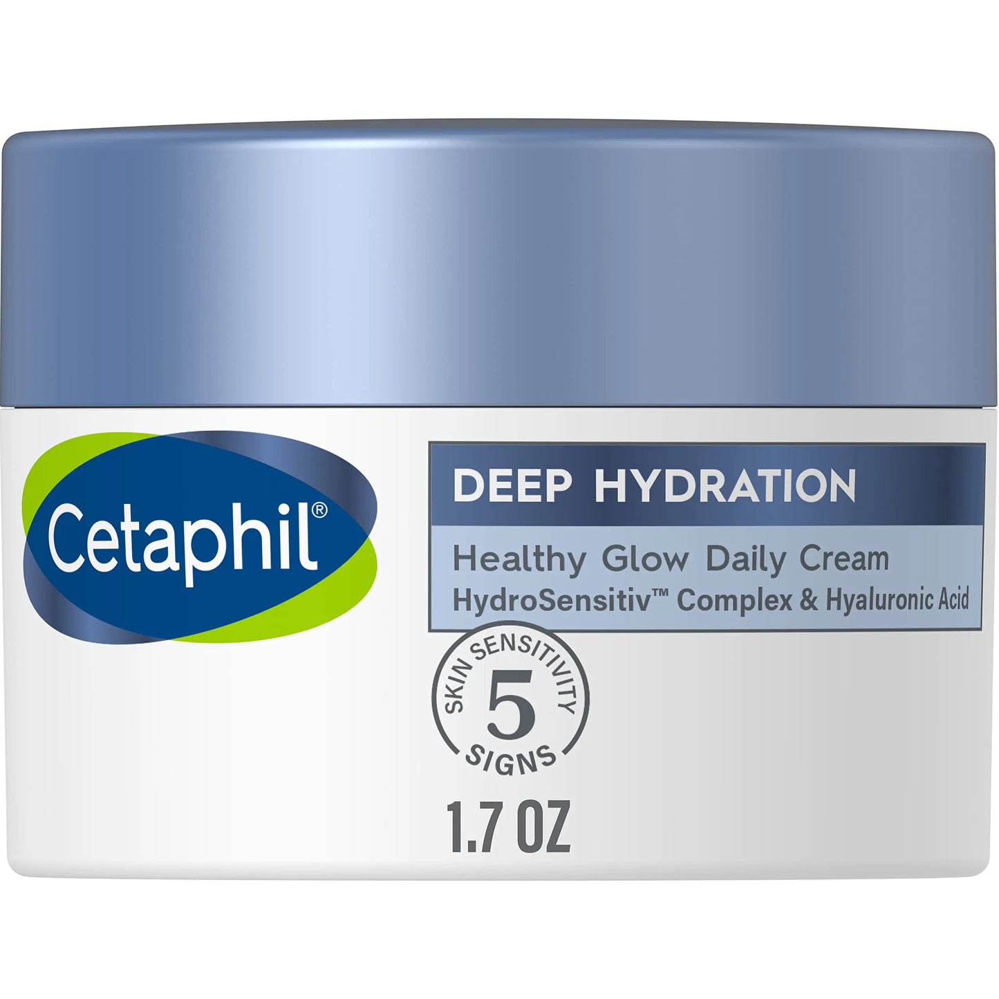 Cetaphil Deep Hydration Healthy Glow Daily Face Cream, 1.7 oz, 48 Hour Dry Skin Face Moisturizer for Sensitive Skin, With Hyaluronic Acid, Vitamin E & Vitamin B5 Unscented 1.7 Ounce (Pack of 1)