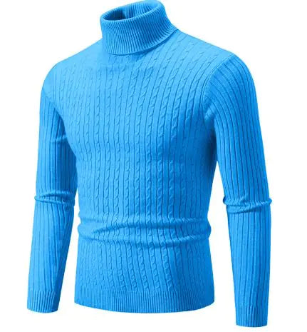 Strikket genser med turtleneck for menn