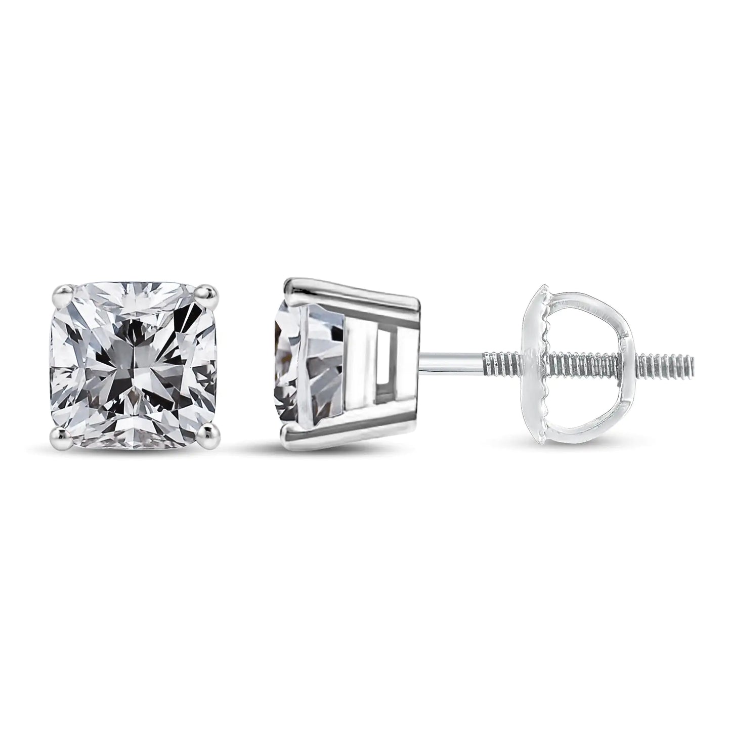 14K hvitt gull 1 1/2 Cttw Clarity Enhanced Princess Cut Diamond Solitaire øredobber (IJ-farge, I1-I2 Clarity)