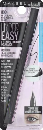 Maybelline Hyper Easy Liquid Pen No-Skip Eyeliner, satengfinish, vanntett formel, beksvart, 0,018 Fl Oz 0,02 Fl Oz (pakke med 1)