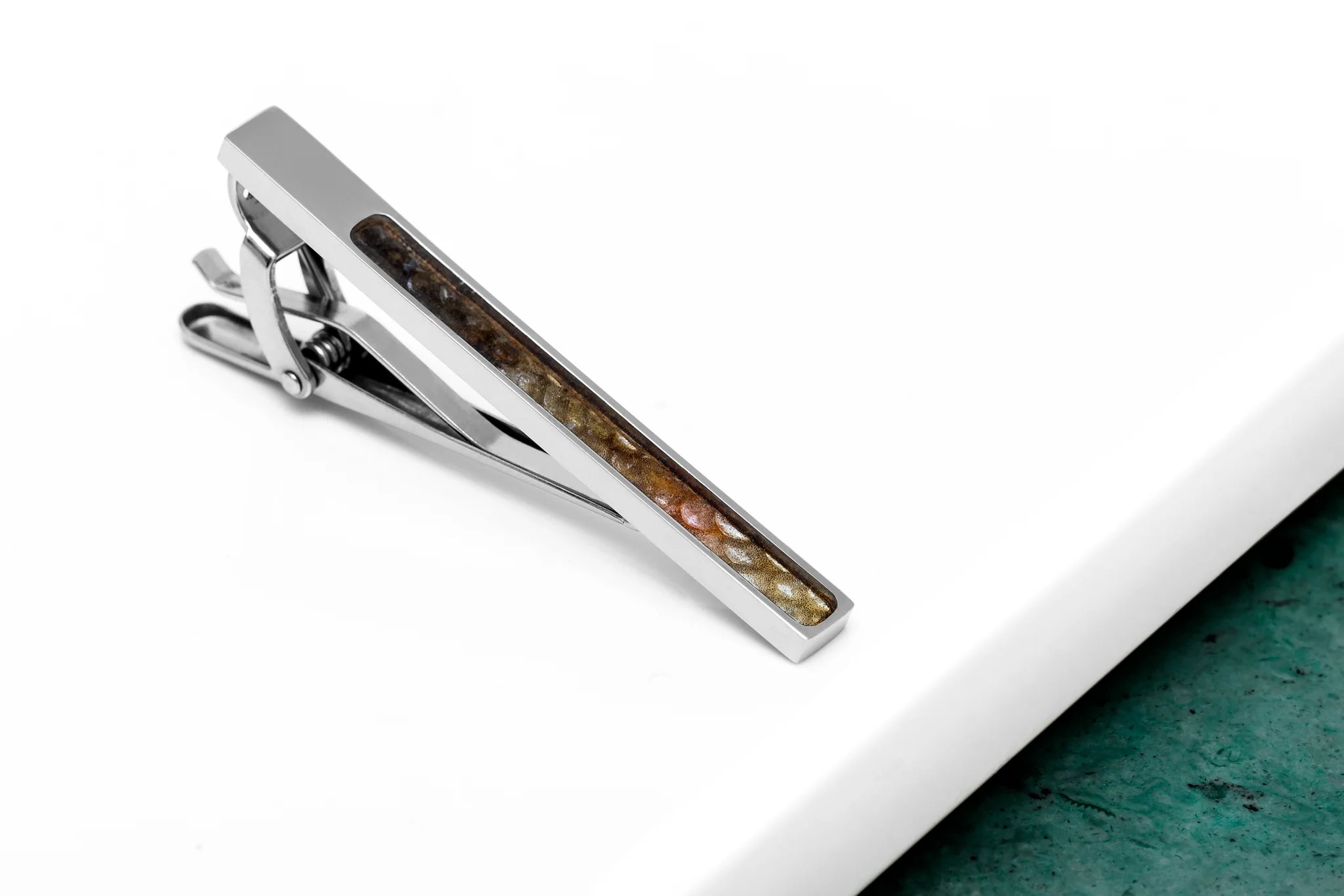 Fish Leather Tie Clip – Red-Spotted Leather