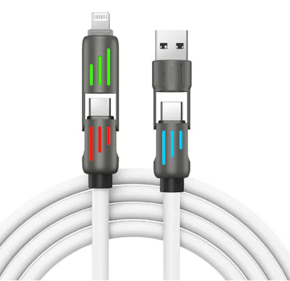 240W 4-in-1 Fast Charging Cable with Breathing Light