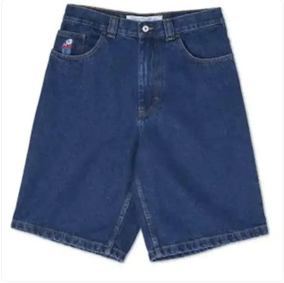 Tegneseriebrodert denimshorts